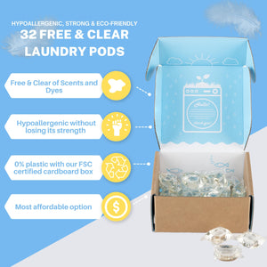 Greenseedz Free and Clear Hypoallergenic Eco-Friendly Laundry Detergent Pods, 32 Pods Laundry Detergent Pods Greenseedz 