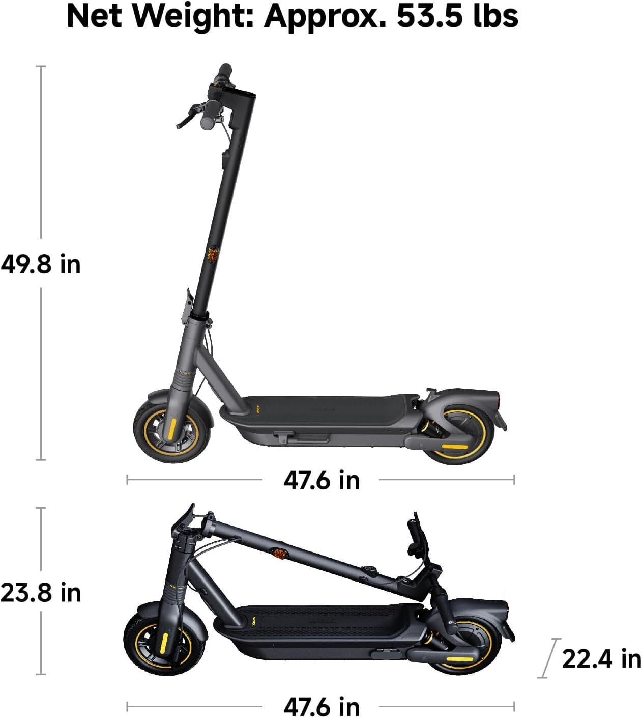 Max G2 Electric Kick Scooter with 43 Mile Range & 22 MPH Max Speed - Black Commuter E-Scooters Segway 