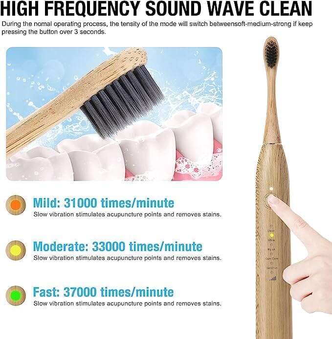 MERAZO Electric Bamboo Toothbrush Electric Bamboo Toothbrush MERAZO 