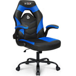 N-GEN Video Gaming Computer Chair Ergonomic Office Chair Desk Chair with Lumbar Support Flip Up Arms Adjustable Height Swivel PU Leather Executive with Wheels for Adults Women Men (Blue) Furniture NEO CHAIR 