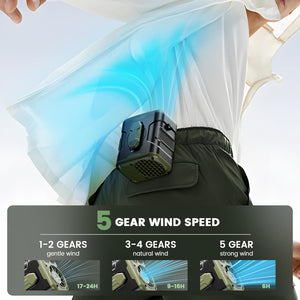 New 2025 Portable Waist Clip-On Fan Powered Hand Fans & Misters OwensAssetFund Gifts 