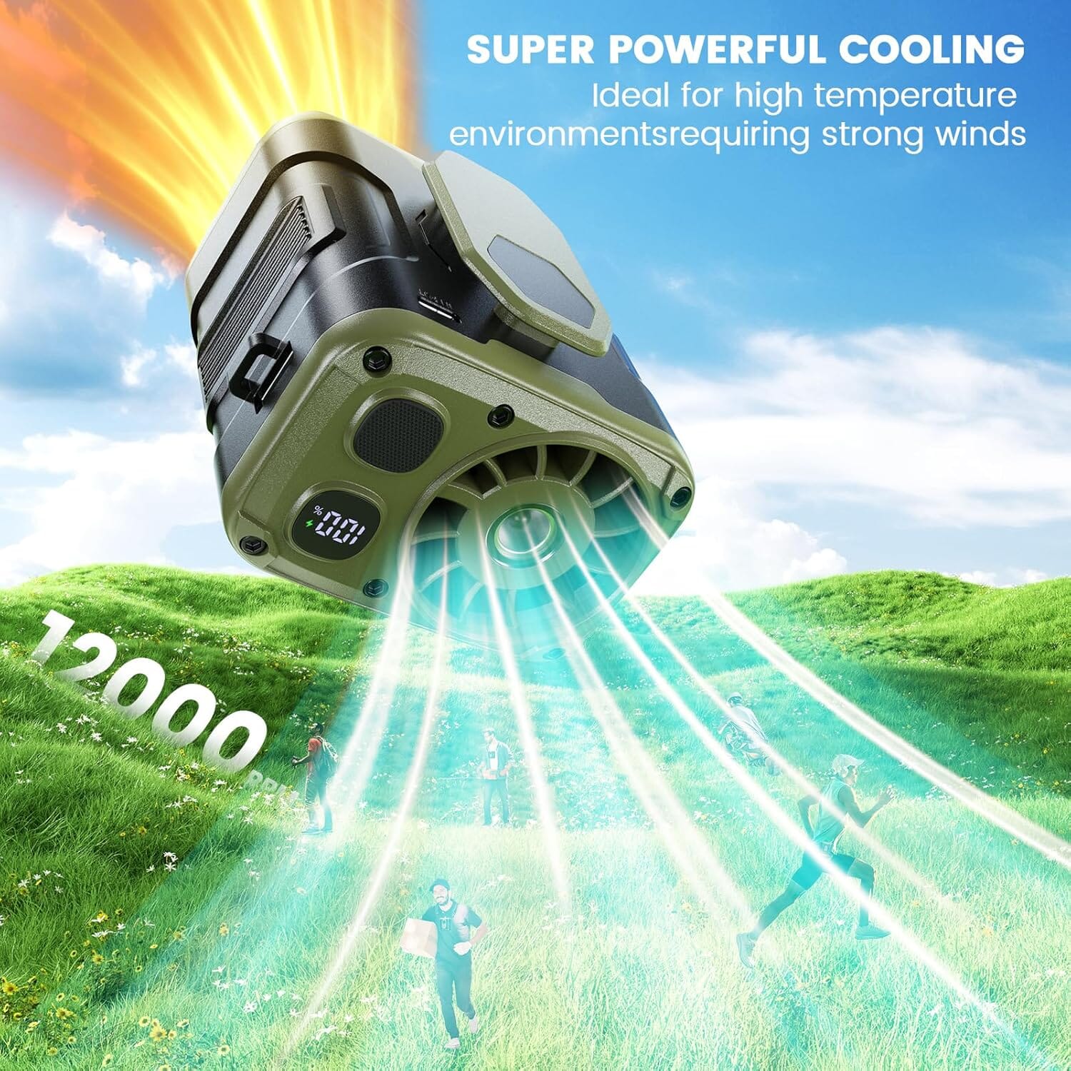 New 2025 Portable Waist Clip-On Fan Powered Hand Fans & Misters OwensAssetFund Gifts 