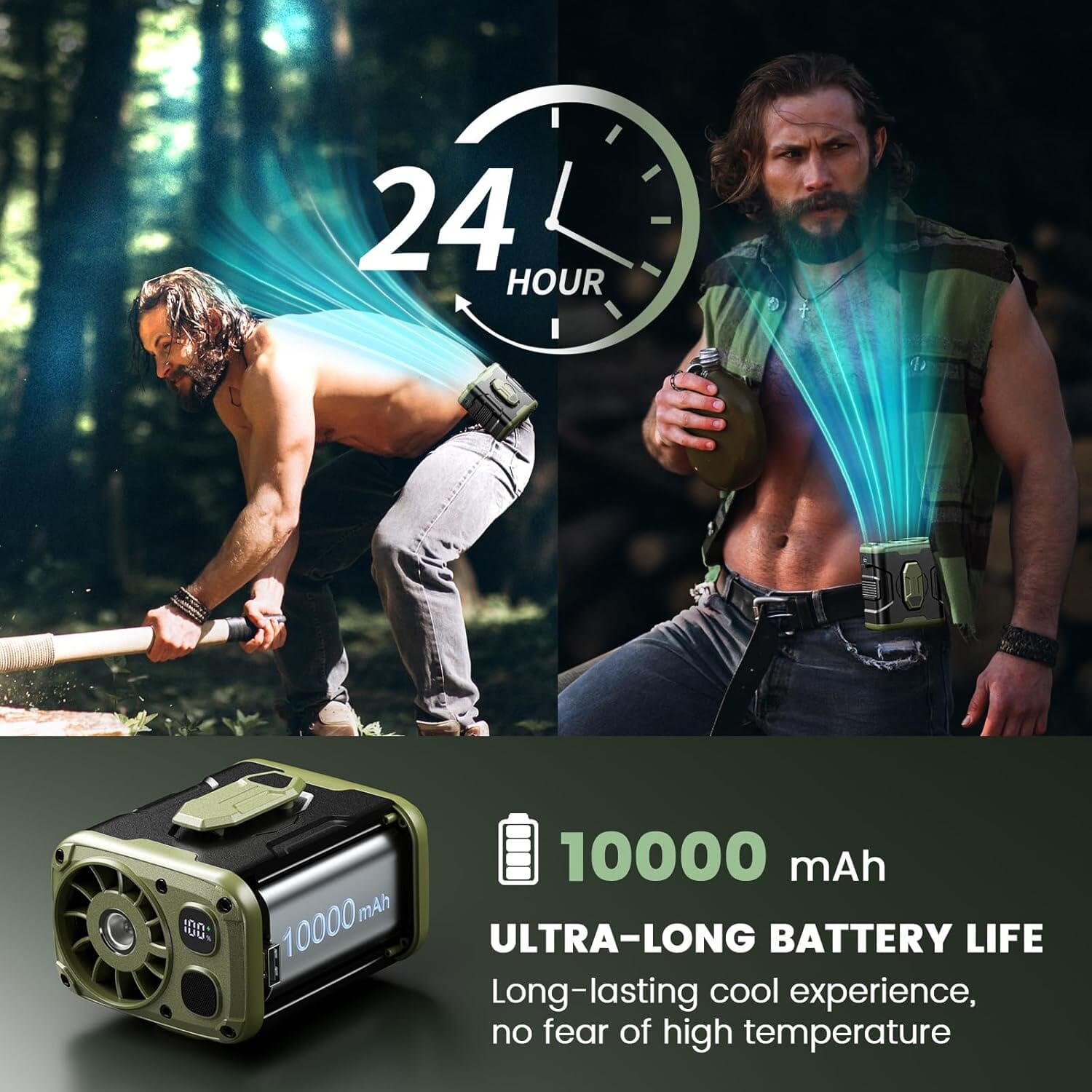 New 2025 Portable Waist Clip-On Fan Powered Hand Fans & Misters OwensAssetFund Gifts 