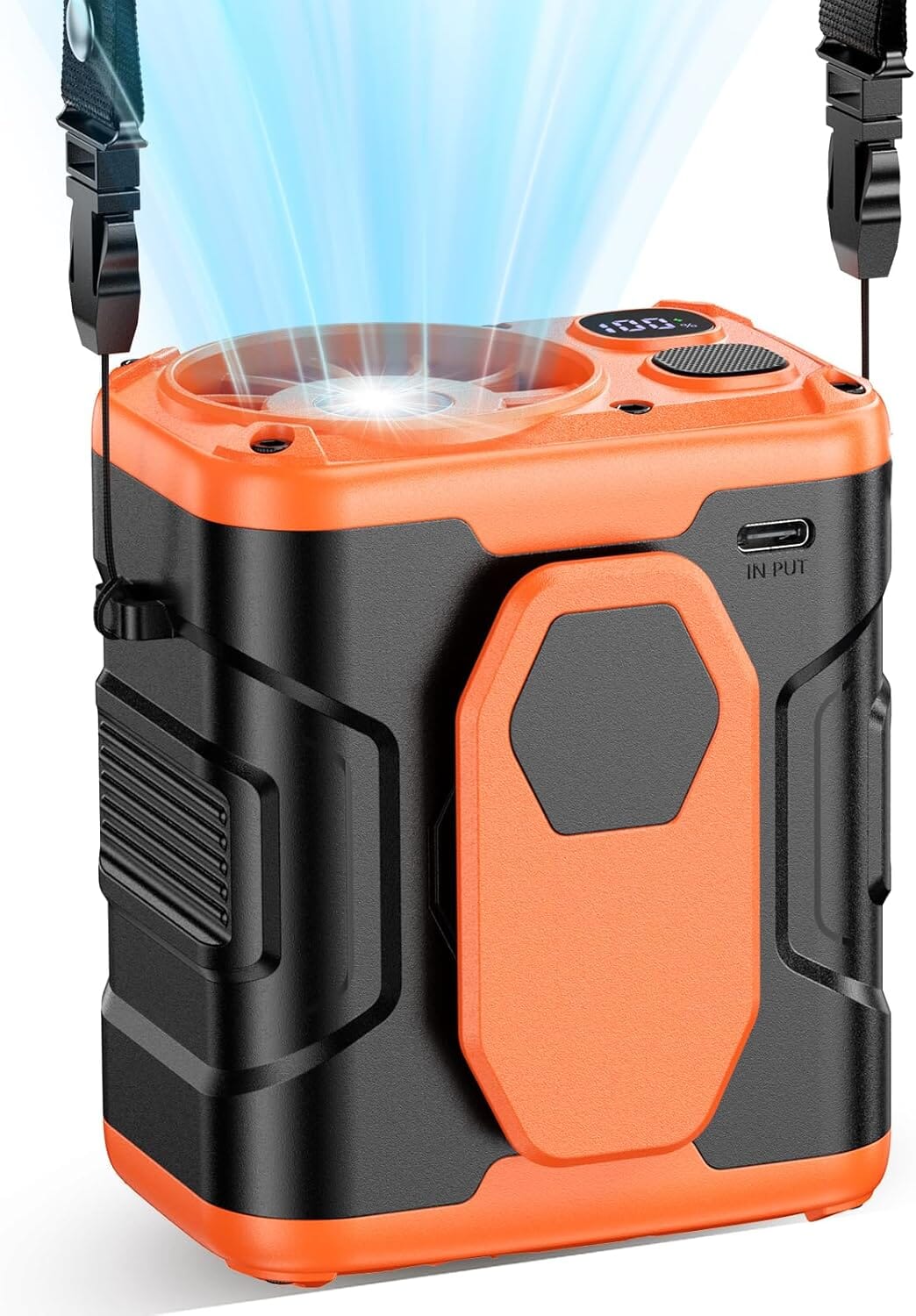 New 2025 Portable Waist Clip-On Fan Powered Hand Fans & Misters OwensAssetFund Gifts Medium (10,000mAh) Orange 