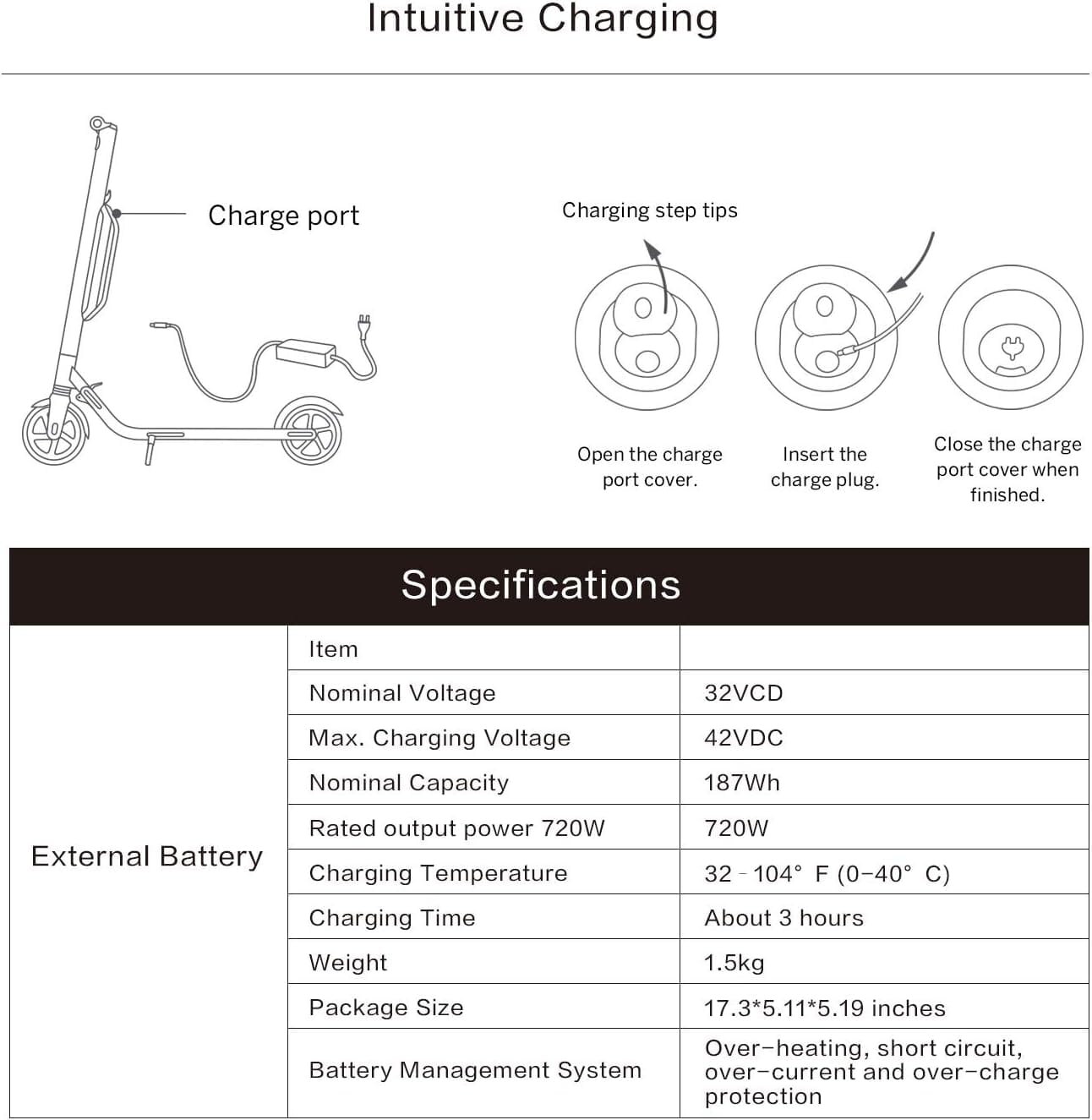 Ninebot External Battery Pack for ES1/ES2/ES4 Electric Kick Scooters Batteries & Chargers OwensAssetFund Gifts 