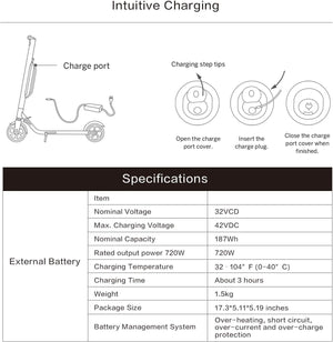 Ninebot External Battery Pack for ES1/ES2/ES4 Electric Kick Scooters Batteries & Chargers OwensAssetFund Gifts 