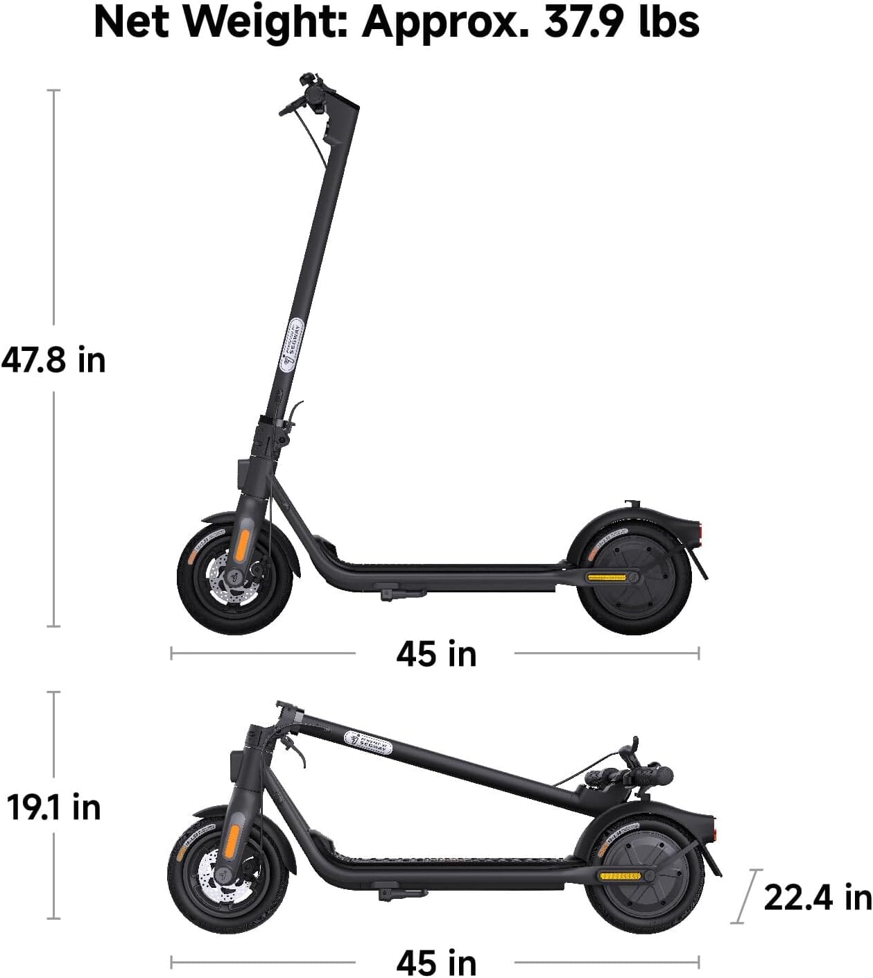 Ninebot F2 Electric Scooter Bundle, Up to 20 MPH Commuter E-Scooters Segway 