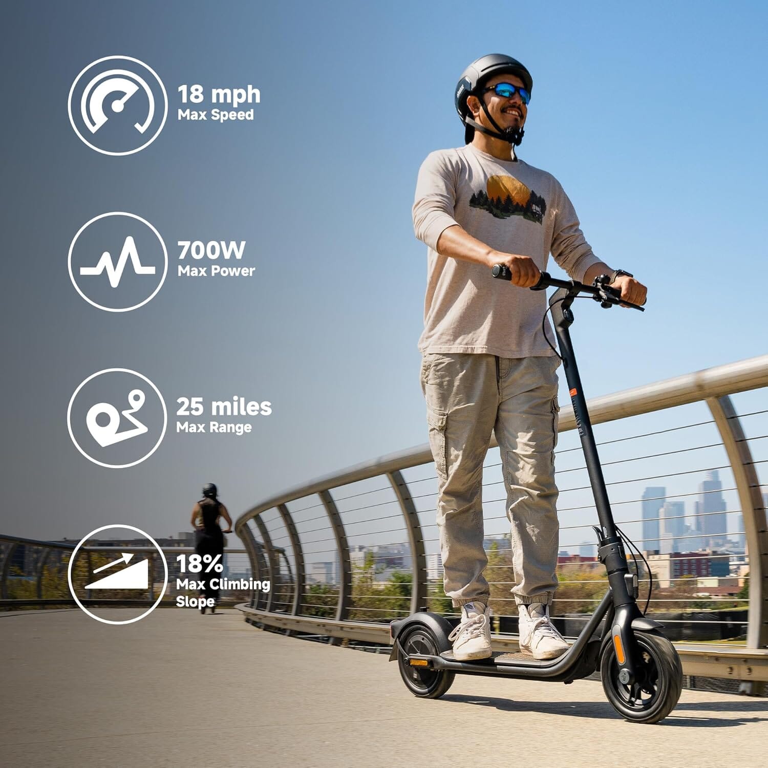 Ninebot F2 Electric Scooter Bundle, Up to 20 MPH Commuter E-Scooters Segway 
