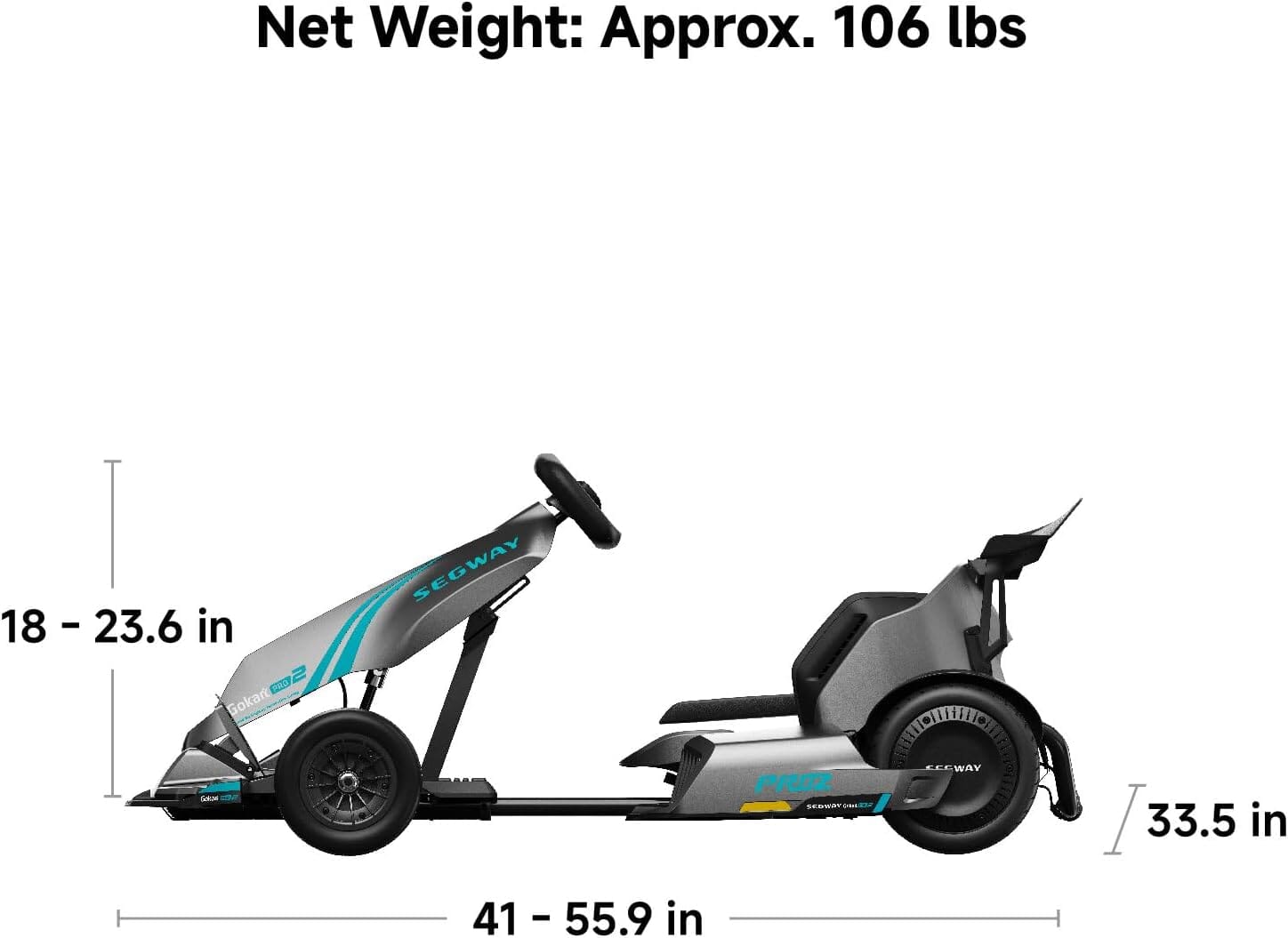 Ninebot Go-Kart Pro 2, Electric Go Kart with Enhanced Safety Features Up to 15.5 Miles Go Karts & Dune Buggies Segway 