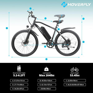 OUREA 26" Electric Bike Electric Bikes HOVERFLY 