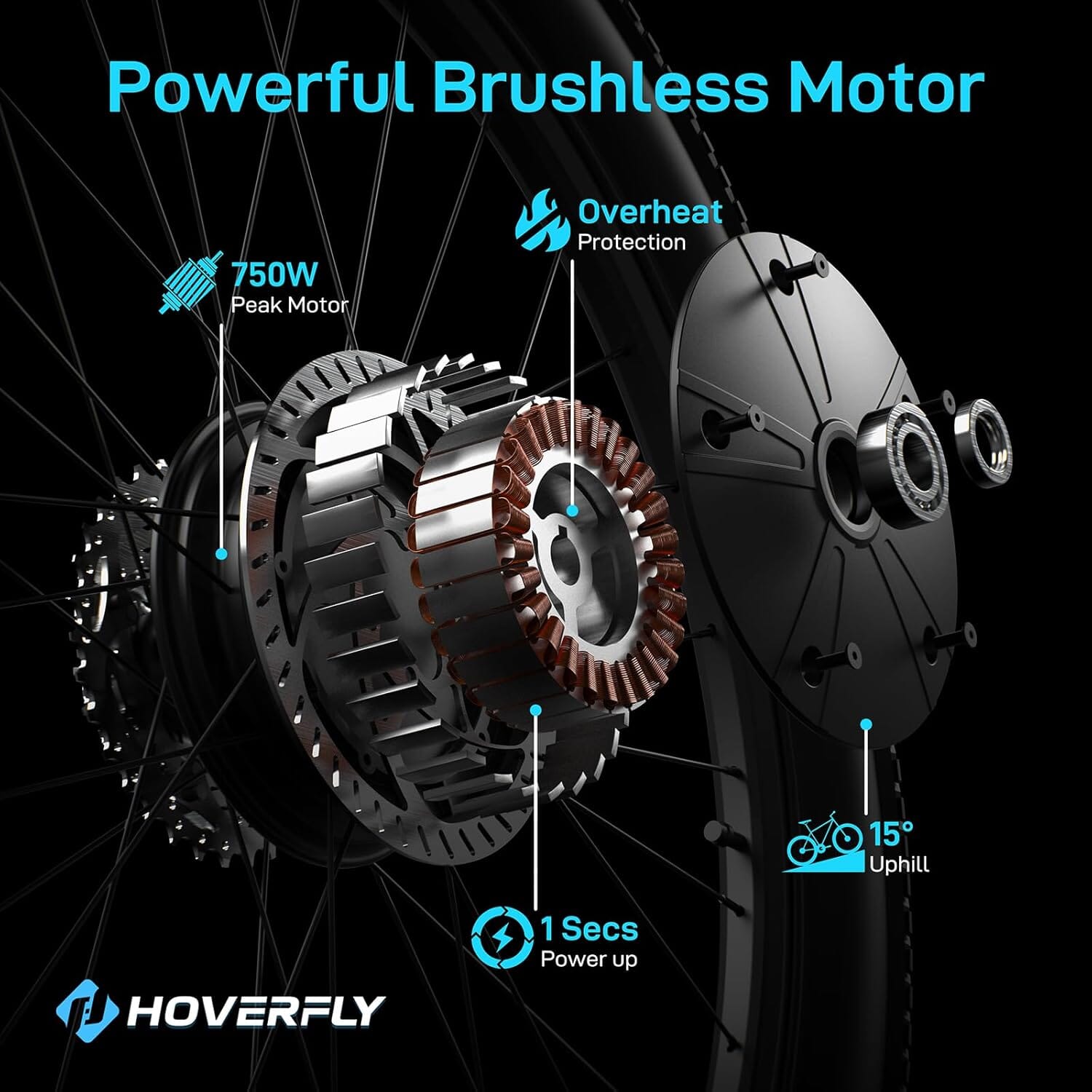 OUREA 26" Electric Bike Electric Bikes HOVERFLY 