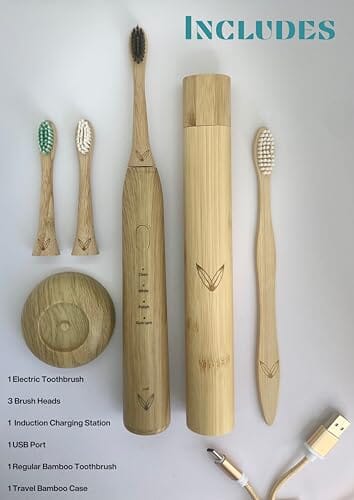 OwenAssetFund Gifts EcoSonic Electric Bamboo Toothbrush Kit Electric Bamboo Toothbrush OwensAssetFund Gifts 