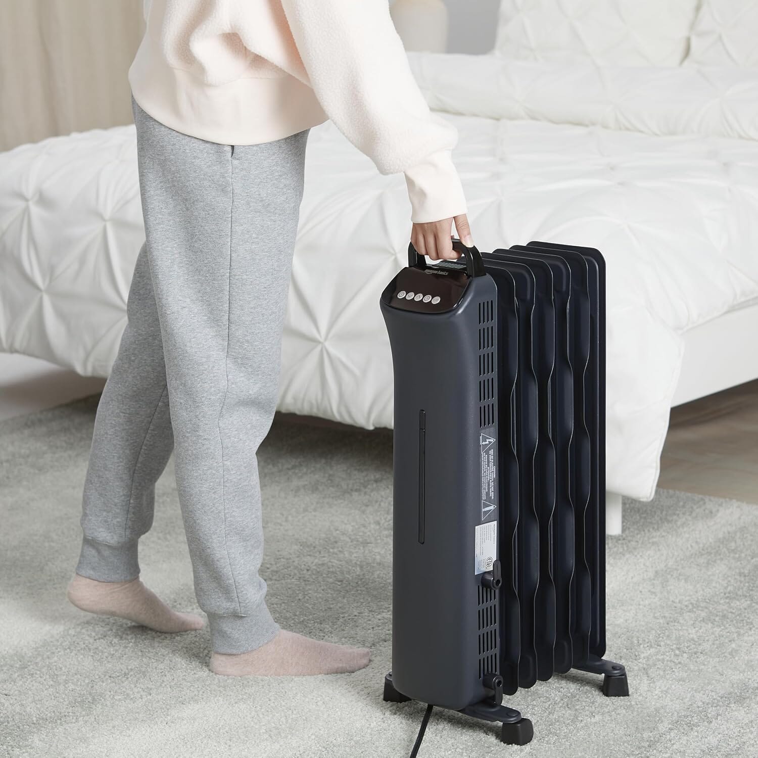 Portable Radiator Heater with Remote Control 1500W, Black Heating Radiators OwensAssetFund Gifts 