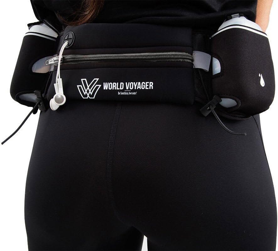 Premium Hydration Belt with Reflectors (Black) Sports World Voyager 