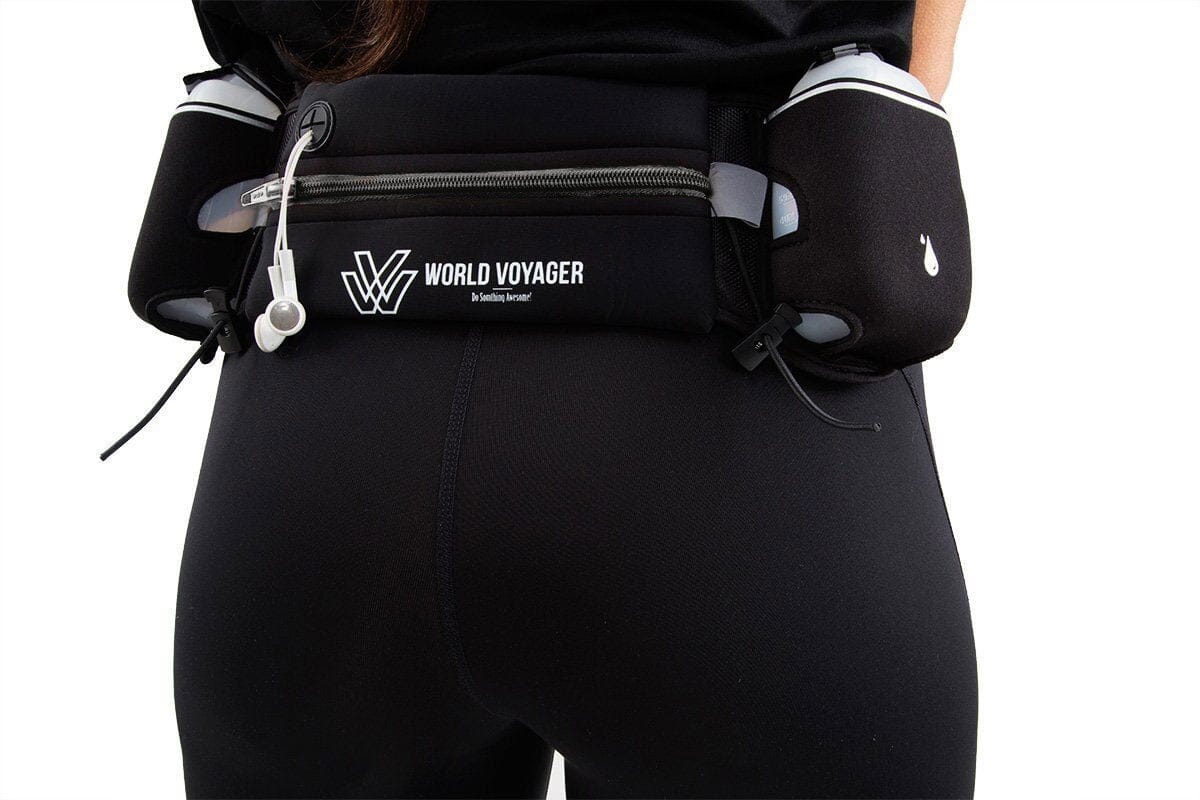 Premium Hydration Belt with Reflectors (Black) Sports World Voyager 