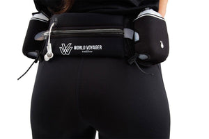 Premium Hydration Belt with Reflectors (Black) Sports World Voyager 