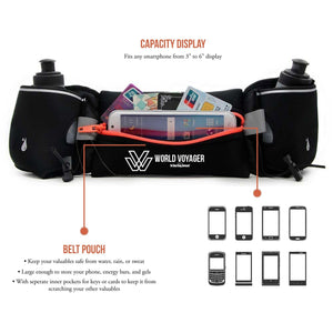 Premium Hydration Belt with Reflectors (Orange) Sports World Voyager 