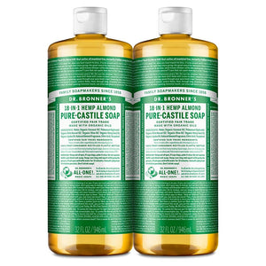 Pure-Castile Liquid Soap (Almond, 32 ounces, 2-Pack) Body Wash Dr. Bronner's 