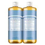 Pure-Castile Liquid Soap (Baby Unscented, 32 ounces, 2-Pack) Bath Additives Dr. Bronner's 