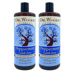 Pure Peppermint Liquid Castile Soap with Organic Shea Butter, 32 Ounce (Pack of 2) Bath Additives Dr. Woods Pack of 2 