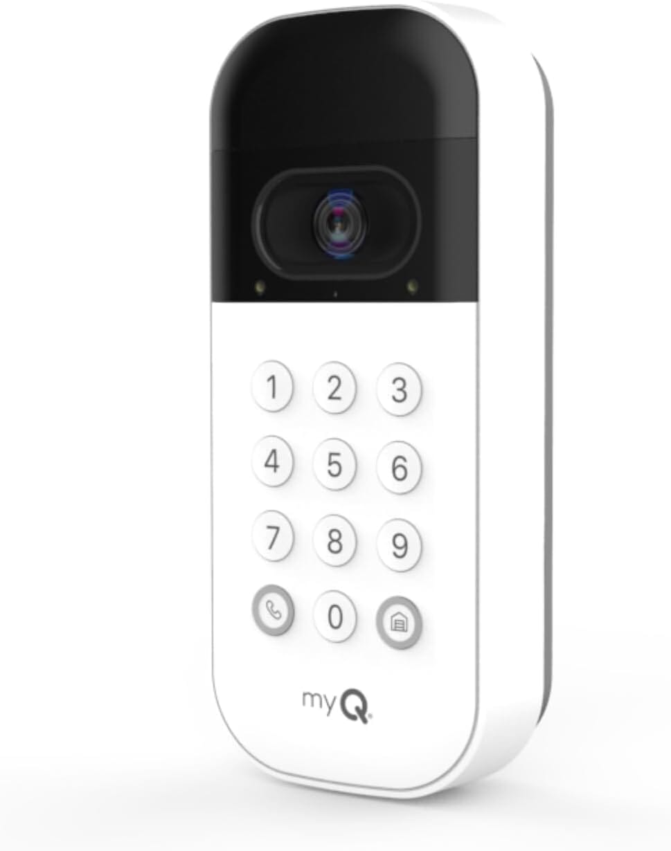 Smart Garage Door Video Keypad with Wide-Angle Camera, White Garage Door Keypads & Remotes OwensAssetFund Gifts 