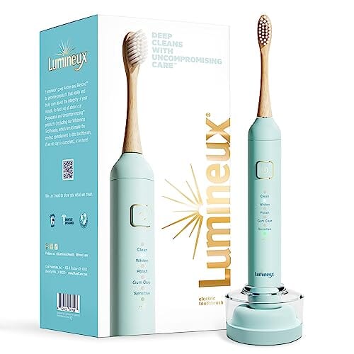 Sonic Electric Toothbrush with Bamboo Heads - Crystalline (Light Blue) Beauty Lumineux 