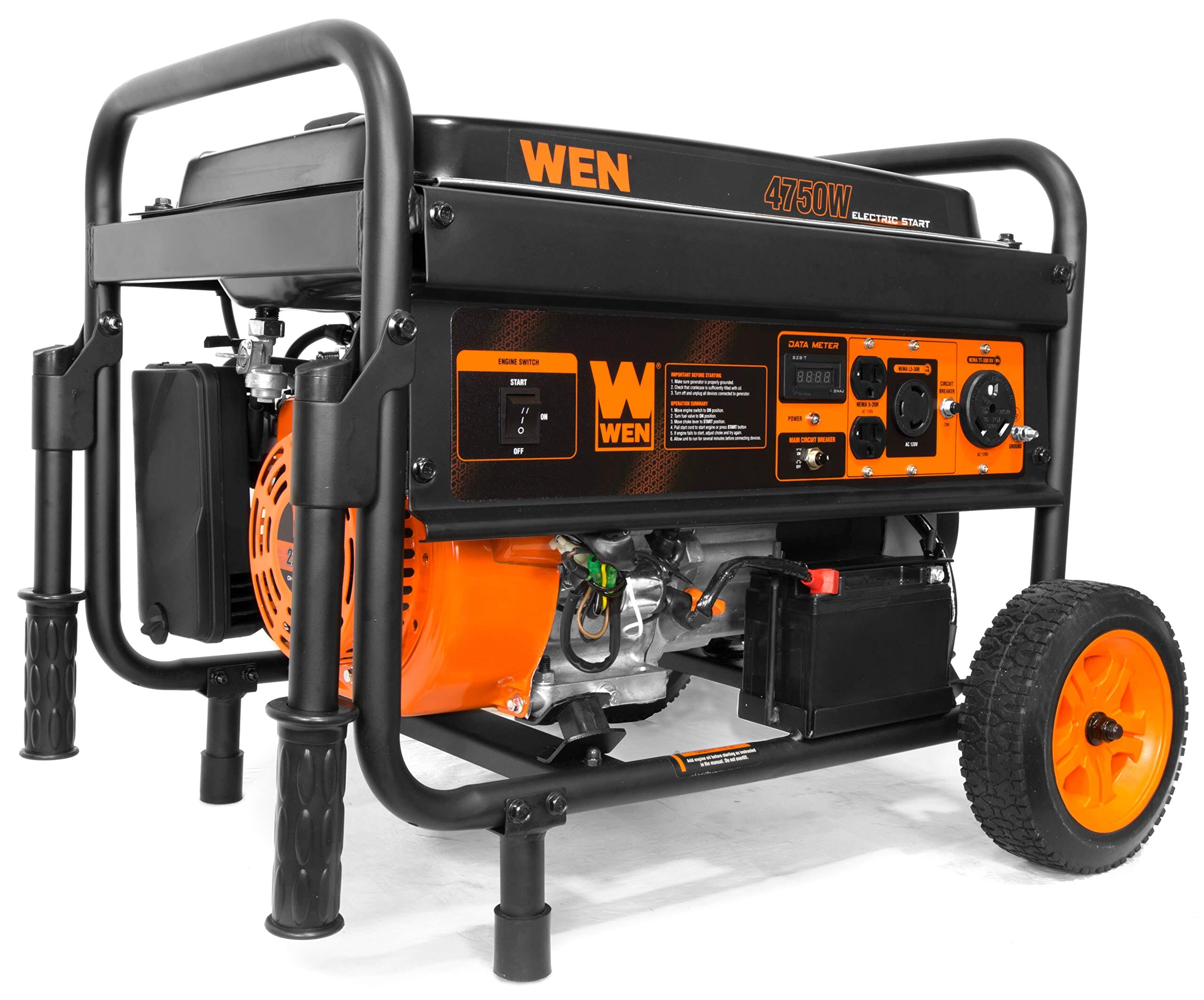 WEN 56475 4750-Watt Portable Generator with Electric Start Lawn & Patio WEN 