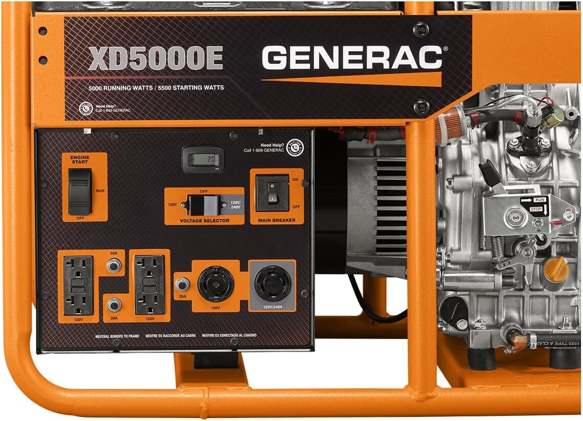 XD5000E 5000-Watt Diesel-Powered Portable Generator Portable Generator Generac 